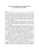 LOS SIETE SABERES NECESARIOS PARA LA EDUCACIÓN DEL FUTURO