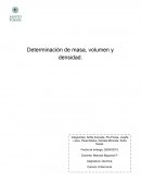 Determinación de masa, volumen y densidad