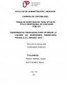 HERRAMIENTAS FINANCIERAS PARA OPTIMIZAR LA LIQUIDEZ EN INVERSIONES INMOBILIARIA PADANA S.A.C.