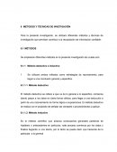 MÉTODOS Y TÉCNICAS DE INVESTIGACIÓN . BOSQUEJO PRELIMINAR DE TEMAS
