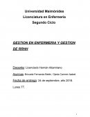 GESTION EN ENFERMERIA Y GESTION DE RRHH