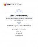 Ensayo sobre el derecho romano y el derecho contemporaneo