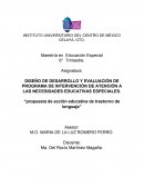 DISEÑO DE DESARROLLO Y EVALUACIÓN DE PROGRAMA DE INTERVENCIÓN DE ATENCIÓN A LAS NECESIDADES EDUCATIVAS ESPECIALES