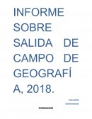 INFORME SOBRE SALIDA DE CAMPO DE GEOGRAFÍA, 2018