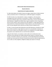 HISTORIA DENOMINACIONAL ORIENTADOR. Página 1