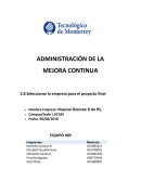 Administración de la mejora continua. Nueces Dolores S de RL