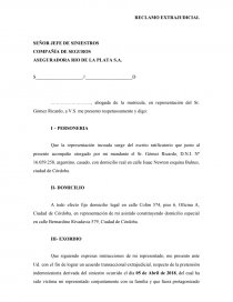 MODELO RECLAMO EXTRAJUDICIAL. Página 1