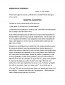 APRENDIZAJE ESPERADO, causas y efectos de la contaminación del agua, aire, y suelo