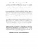 Del sentido común al comportamiento ético