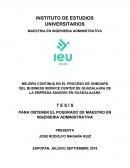 MEJORA CONTINUA EN EL PROCESO DE ONBOARD DEL BUSINESS SERVICE CENTER DE GUADALAJRA DE LA EMPRESA SANDVIK EN GUADALAJARA