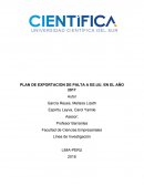 PLAN DE EXPORTACION DE PALTA A EE.UU. EN EL AÑO 2017