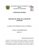 ANÁLISIS DEL PAPEL DE LA MUJER EN ANTÍGONA