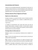 Estrategias de precios. Características Del Producto