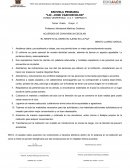 Acuerdos de convivencia escolar. “El respeto al derecho ajeno es la paz”