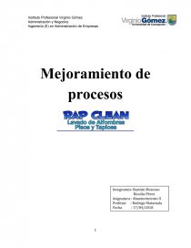 Mejoramiento de procesos. Página 1