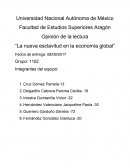 Opinión de la lectura “La nueva esclavitud en la economía global”
