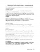 EVALUACIÓN PSICOLOGÍA GENERAL – PSICOPEDAGOGÍA