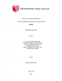 INFORME “PROGRAMACIÓN LINEAL”. Página 1