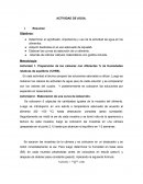 Actividad de agua. Resumen