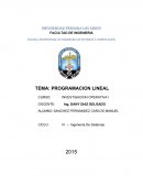 PROGRAMACION LINEAL . Ingeniería De Sistemas