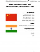 Avance para el trabajo final Información de los países de China e India