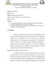 SISTEMA DE INFORMACIÓN EN LOS NEGOCIOS GLOBALES. Página 1