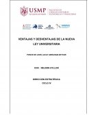 VENTAJAS Y DESVENTAJAS DE LA NUEVA LEY UNIVERSITARIA