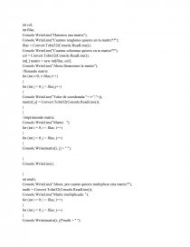 Crear una matriz. Página 1