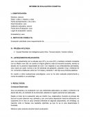 INFORME DE EVALUACIÓN COGNITIVA