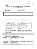 PRUEBA DE CONTENIDO LENGUAJE Y COMUNICACIÓN