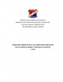 CONDICIONES AMBIENTALES DE LOS LABORATORIOS EMPLEADOS POR LAS AREAS DE QUIMICA Y BIOLOGIA