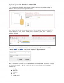 Explicación ejercicio 1: ELABORAR UNA BASE DE DATOS. Página 1