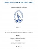 EVALUACIÓN EN MEDICINA: ¿CONCEPTOS O COMPETENCIAS?