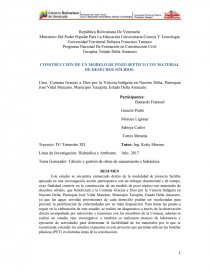 Construccion modelo de un pozo septico con material de desechos solidos. Página 1