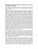 SIMULACION DE PROCESOS, ANAÑISIS Y OPTIMIZACION DE UN PROCESO DE CARBON A ETILENGLICOL