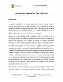 LA GESTIÓN AMBIENTAL EN LAS PYMES