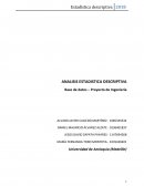ANALISIS ESTADISTICA DESCRIPTIVA Base de datos – Proyecto de Ingeniería