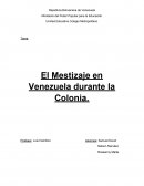 El Mestizaje en Venezuela durante la Colonia