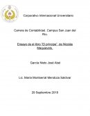 Ensayo de el libro “El príncipe” de Nicolás Maquiavelo