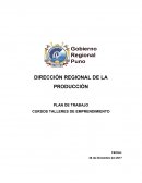 PLAN DE TRABAJO CURSOS TALLERES DE EMPRENDIMIENTO