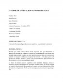 INFORME DE EVALUACIÓN NEUROPSICOLÓGICA
