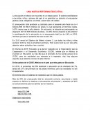 UNA NUEVA REFORMA EDUCATIVA