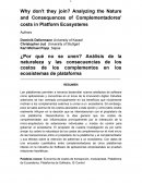 ¿Por qué no se unen? Análisis de la naturaleza y las consecuencias de los costos de los complementos en los ecosistemas de plataforma