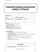 Lenguaje y Comunicación "El poema"
