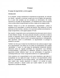 El juego de argumentar y como jugarlo. Página 1