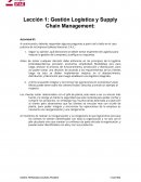 Lección 1: Gestión Logística y Supply Chain Management:
