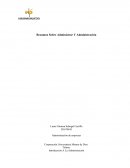 Resumen Sobre Administrar Y Administración