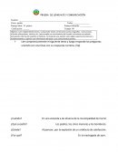 PRUEBA DE LENGUAJE Y COMUNICACIÓN