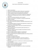 Artículo: Qué es el Aprendizaje y cómo aprendemos, preguntas