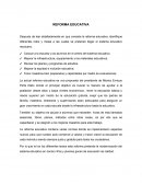 Reforma educativa. ¿EN QUÉ CONSISTE LA REFORMA EDUCATIVA?